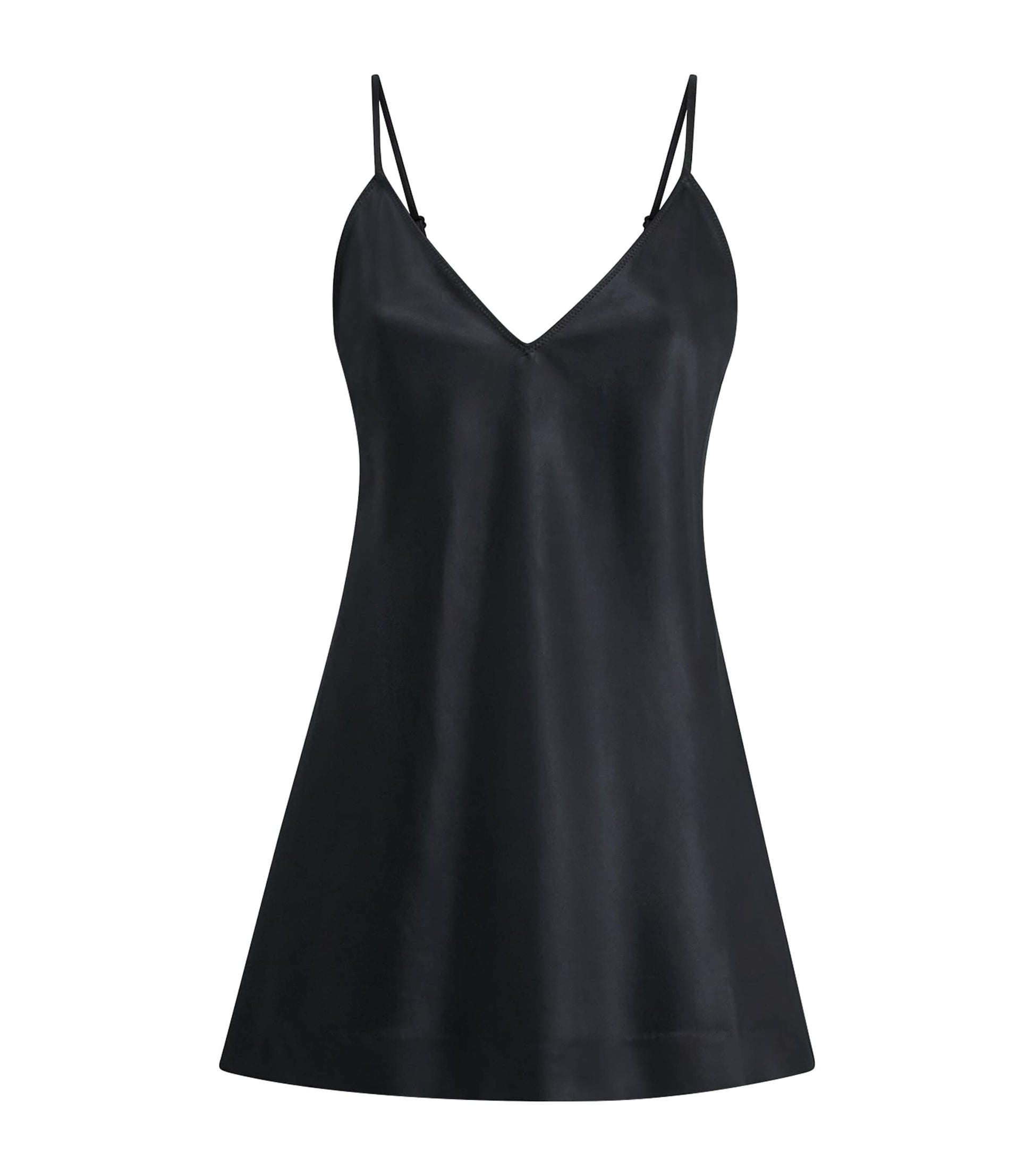 Skims Black Satin Cami Slip Dress