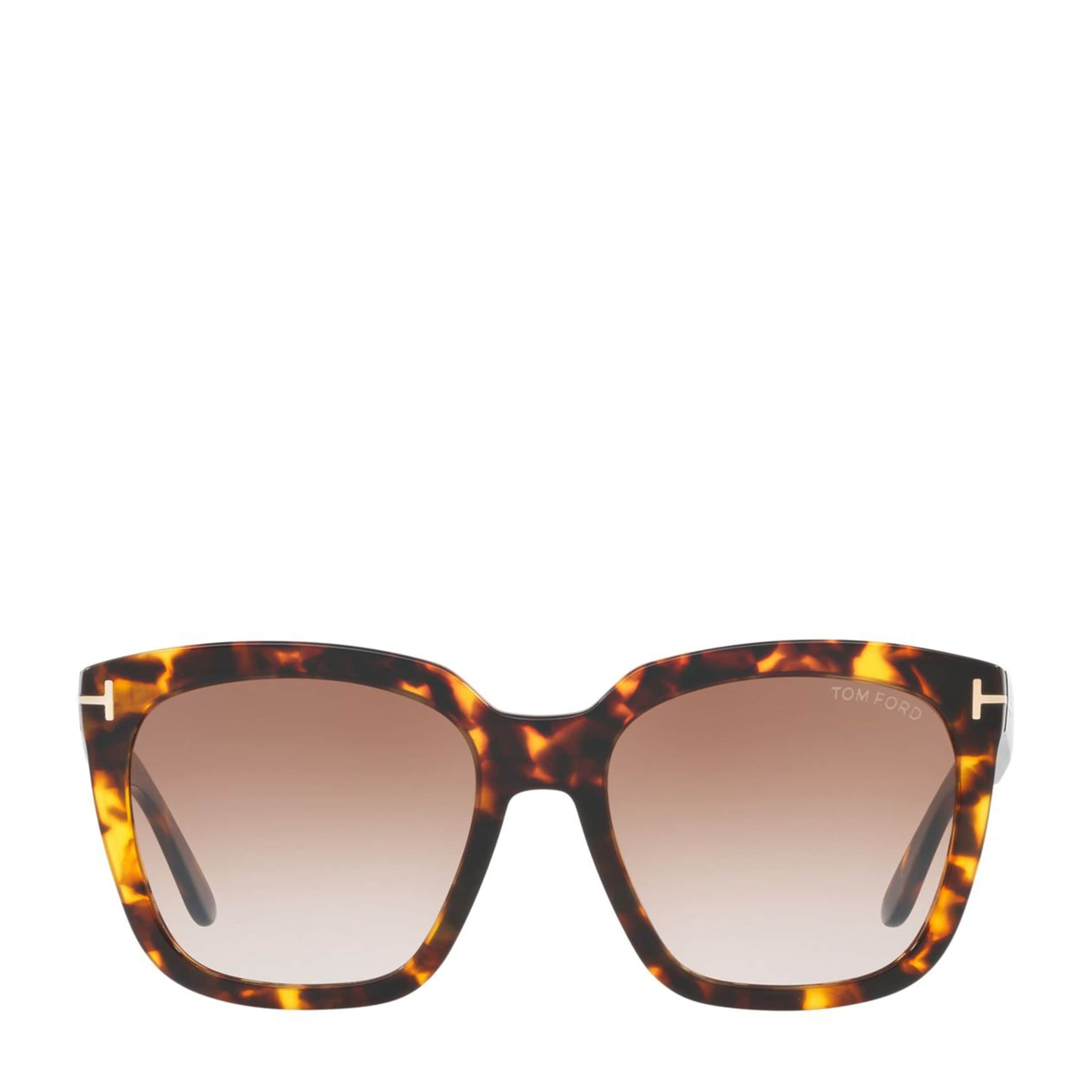 TOM FORD Brown Rounded Square Sunglasses