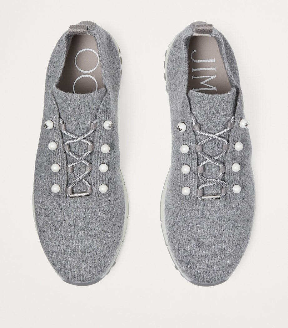 Jimmy Choo Grey Embellished Veles Sneakers