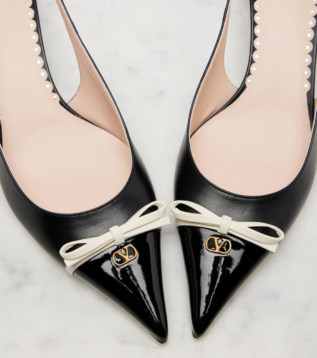 Valentino Garavani - Bepointy leather slingback pumps