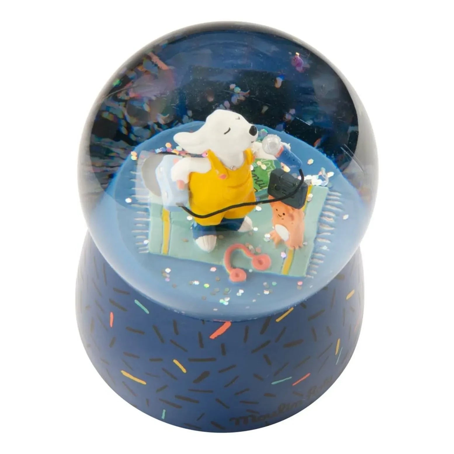 Moulin Roty - Pilou musical snow globe | Blue