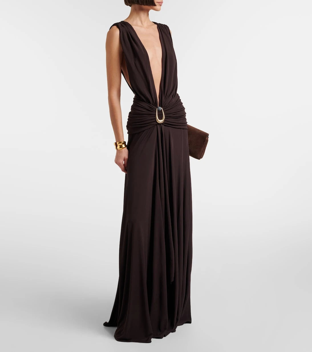 Christopher Esber - Stone Pin draped jersey maxi dress