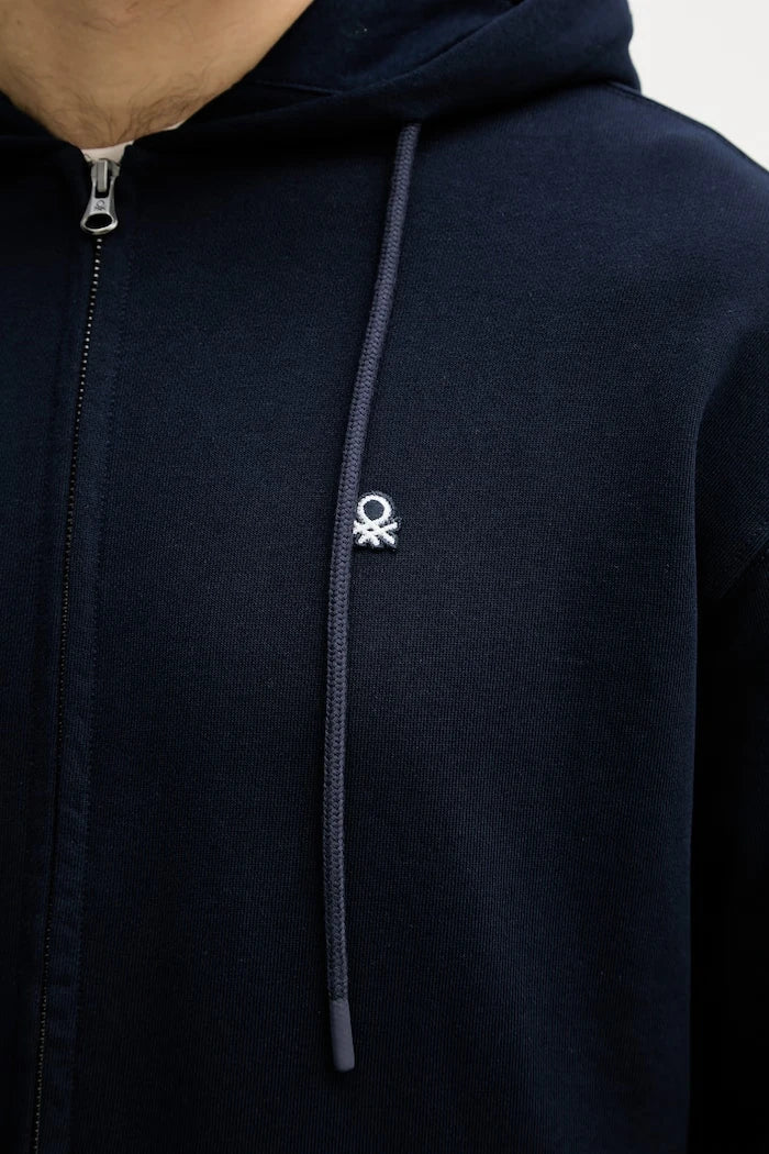 United Colors of Benetton erkek pamuklu fermuarlı sweatshirt