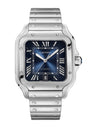 Large Steel Santos de Cartier Watch 39.8mm