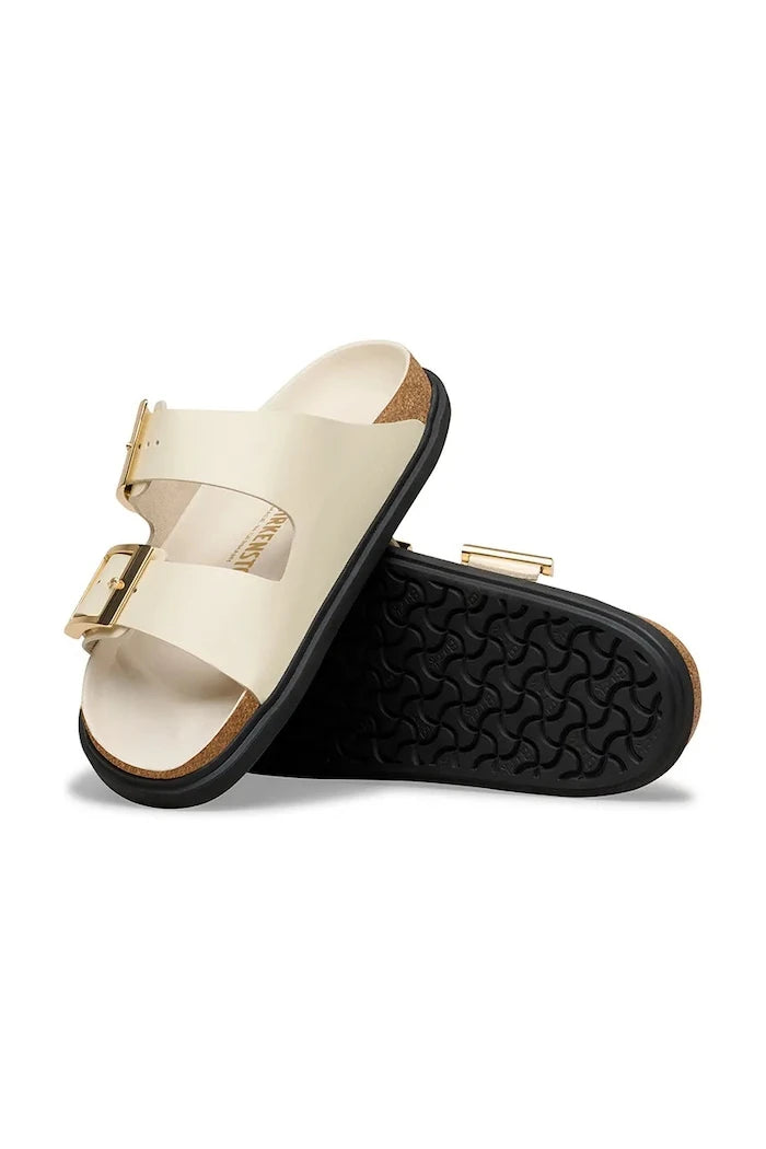Birkenstock Kadın Deri Düz Taban Terlik Arizona Droplet Buckle