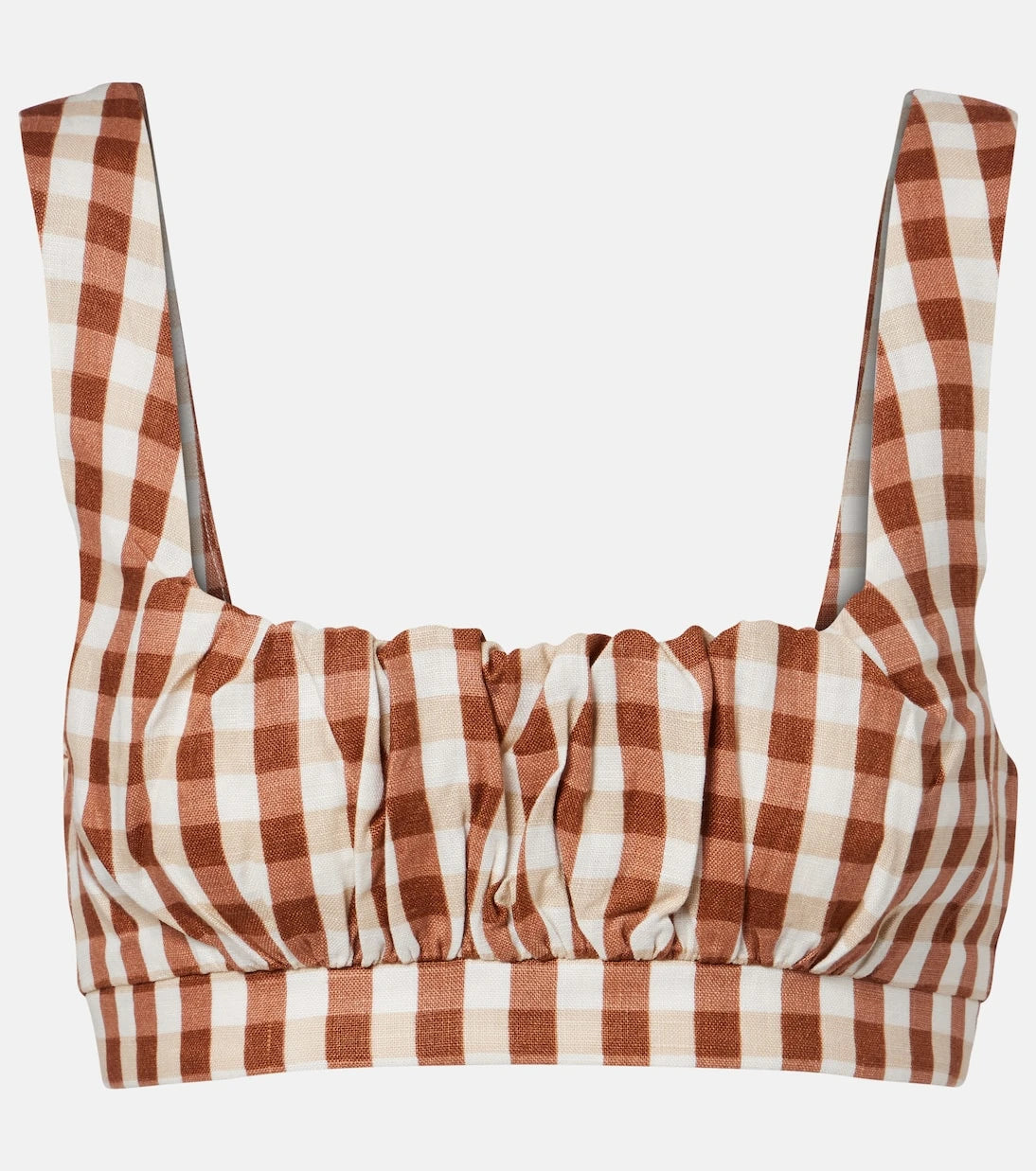 Faithfull - Ida gingham linen crop top