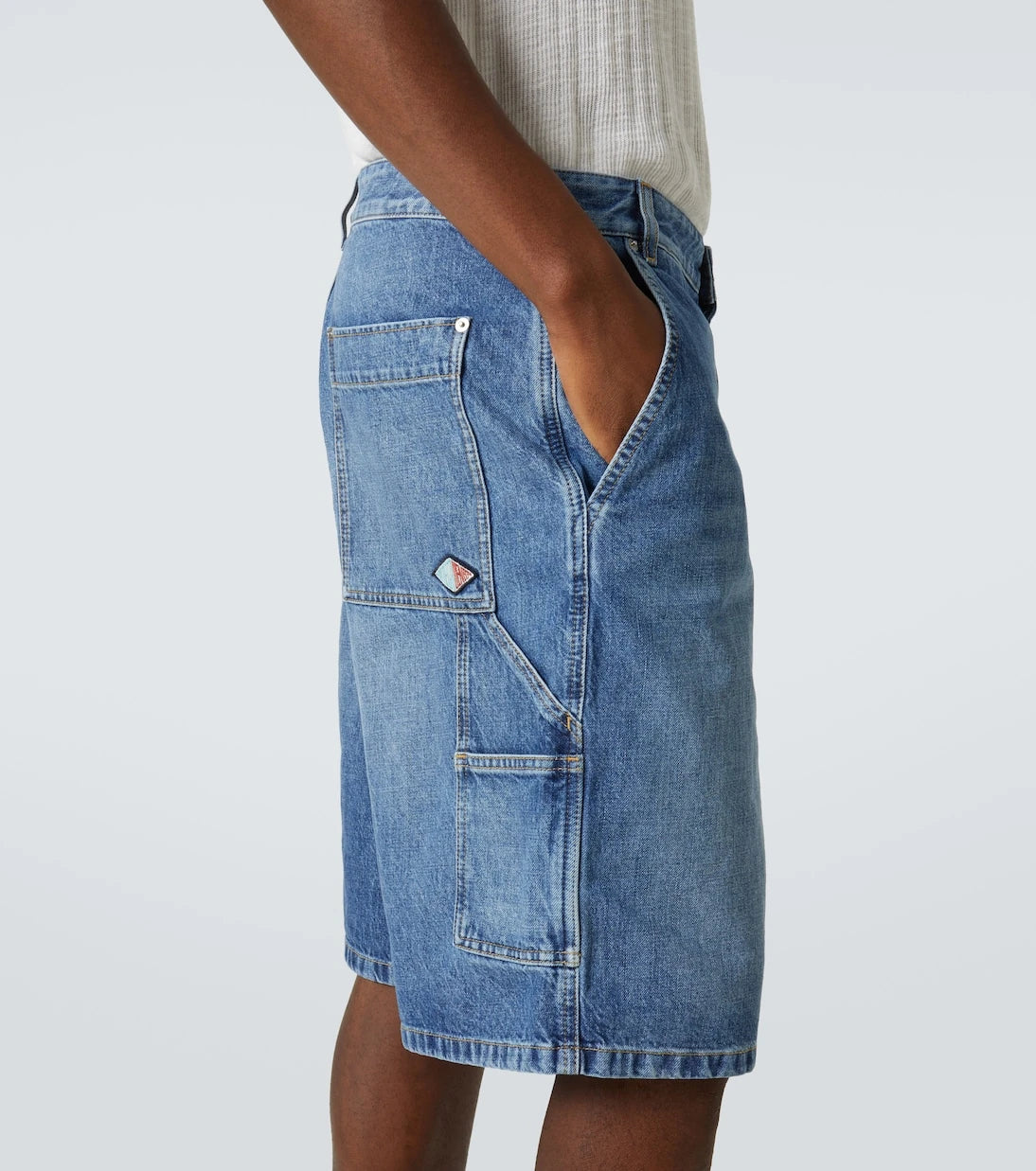 Bottega Veneta - High-rise denim Bermuda shorts