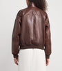 Brown Leather Bomber Jacket