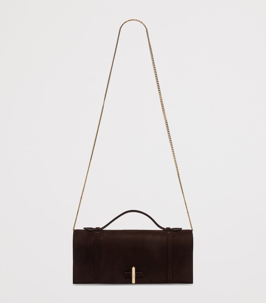 Suede May Clutch Bag EBONY