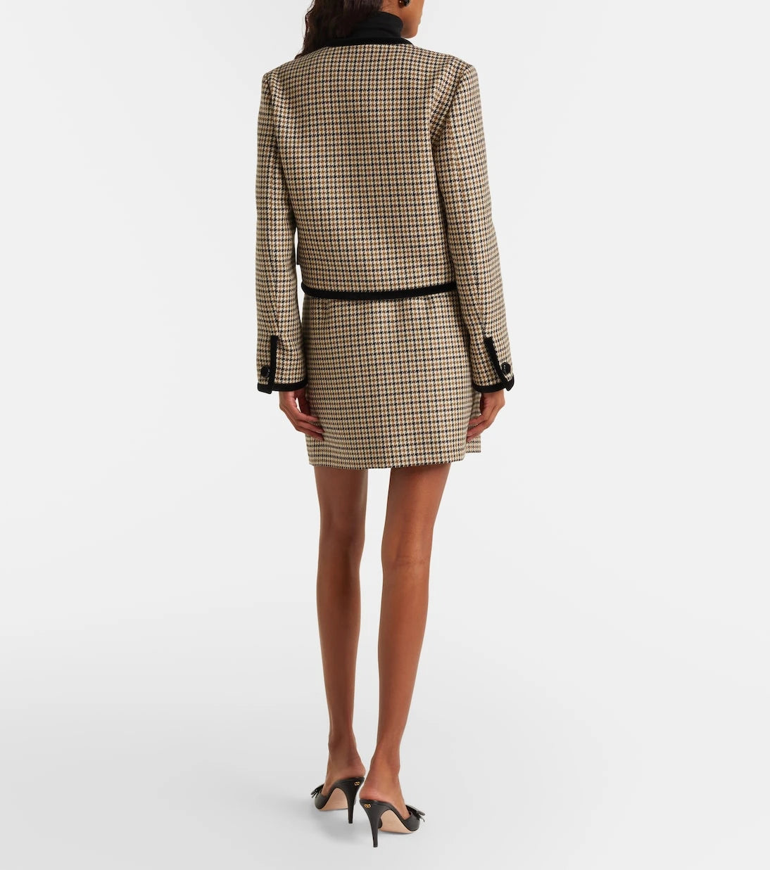 Valentino - Houndstooth virgin wool miniskirt