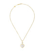 Yellow Gold, Diamond and Mother-of-Pearl Happy Hearts Pendant Necklace