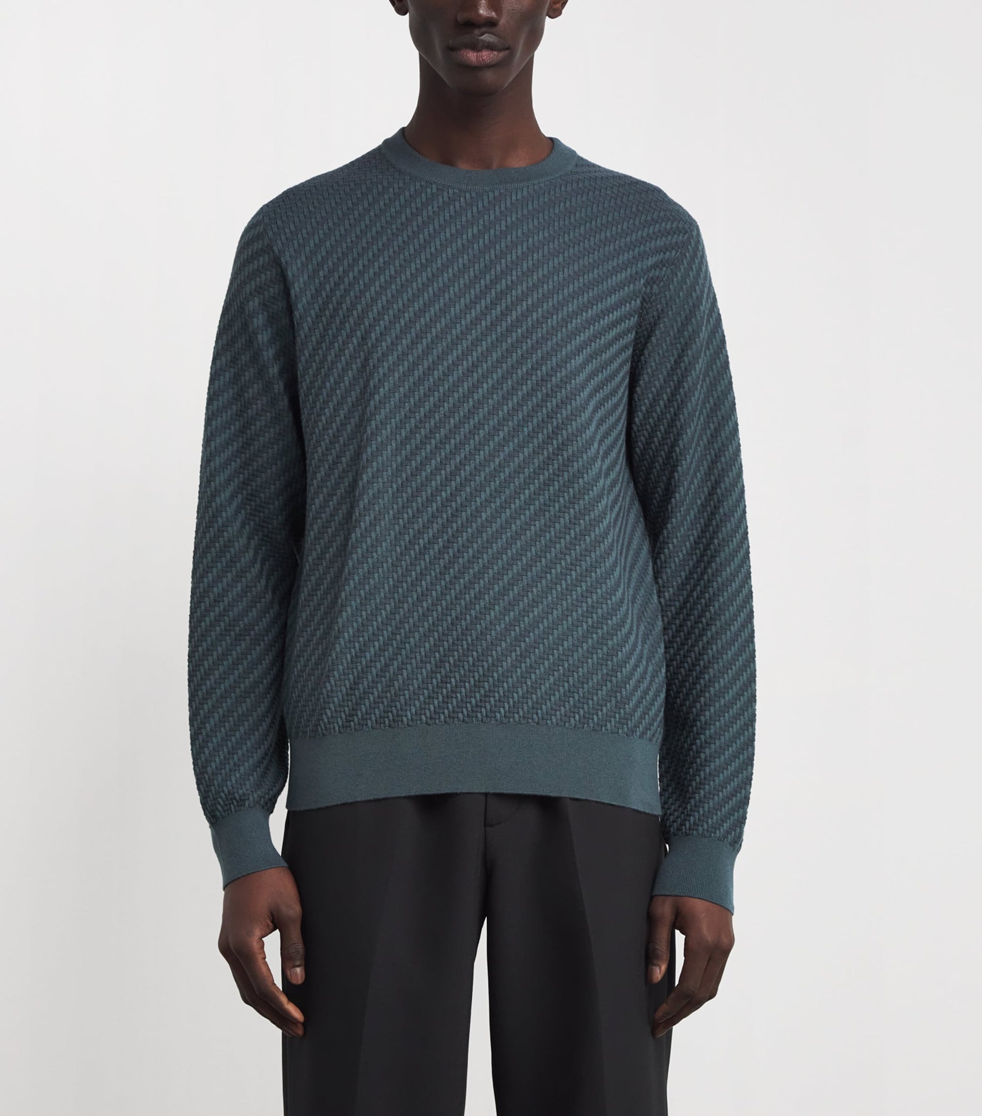 Brioni Green Cotton-Silk-Cashmere Trama Weave Sweater