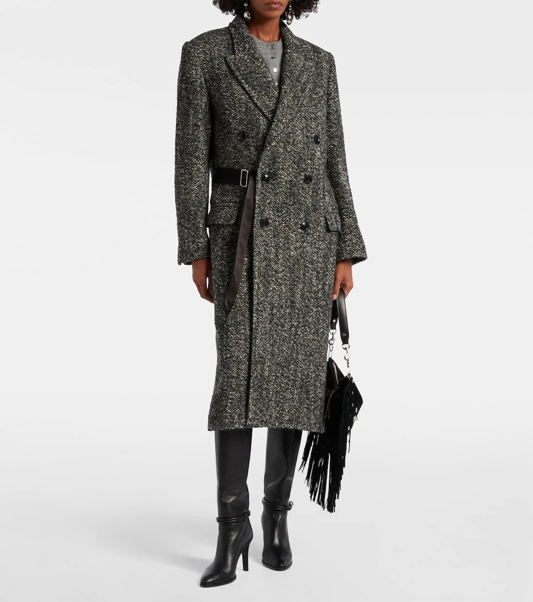 Isabel Marant - Ebyane chevron wool-blend tweed coat