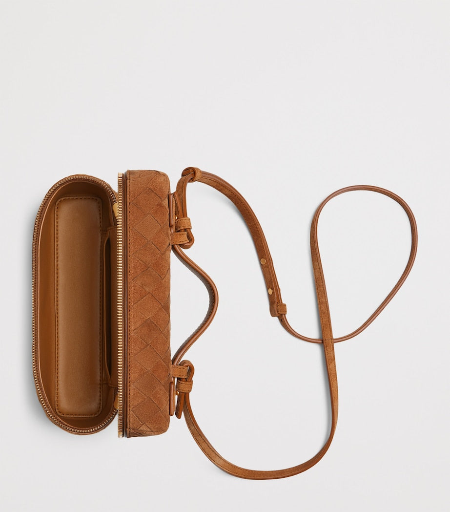 Brown Suede Bang Bang Vanity Case Top-Handle Bag