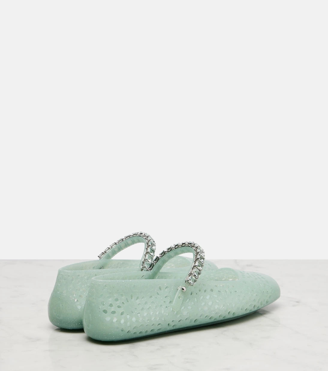 Jimmy Choo - Jelly crystal-embellished ballet flats