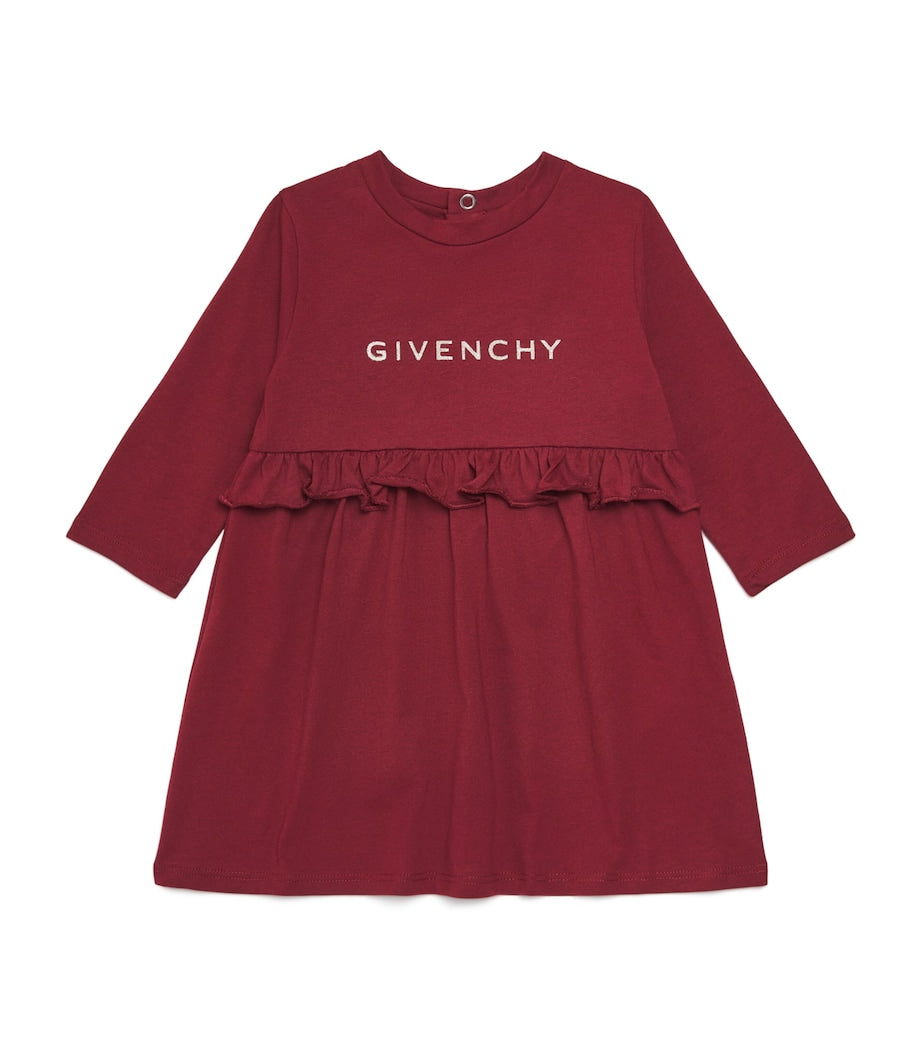 Red Cotton Logo Dress (6 Months-3 Years)