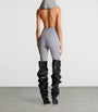 Balmain Grey Draped Hooded Bodysuit