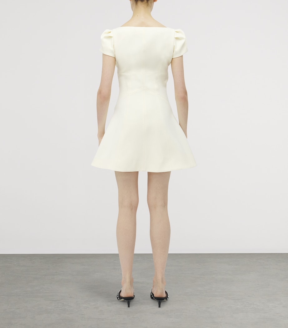 McQueen White Wool-Blend Mini Dress