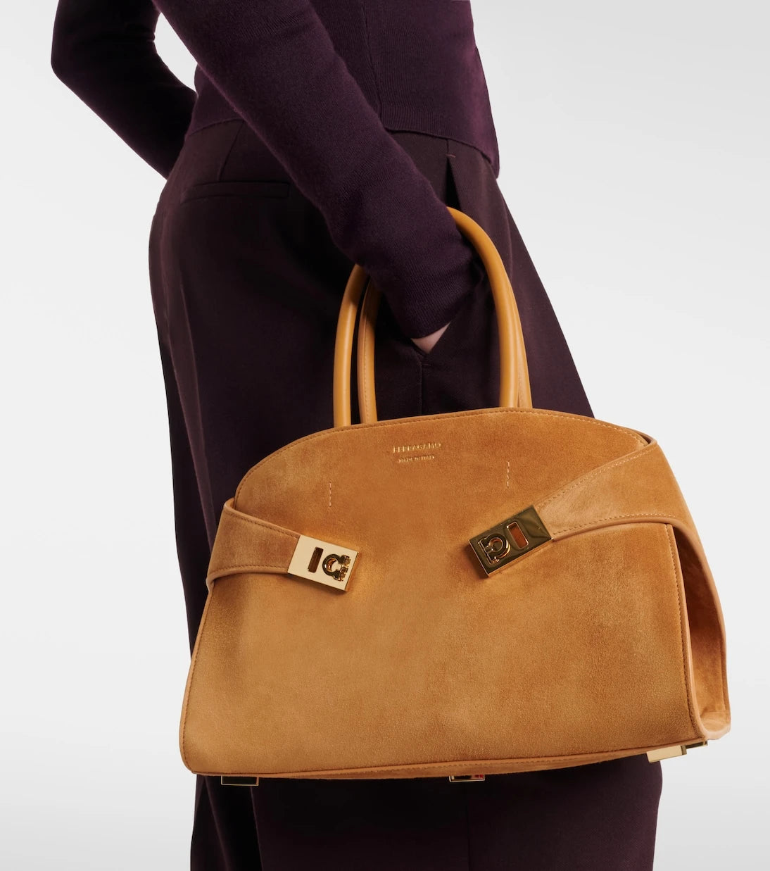 Ferragamo - Hug Medium suede tote bag