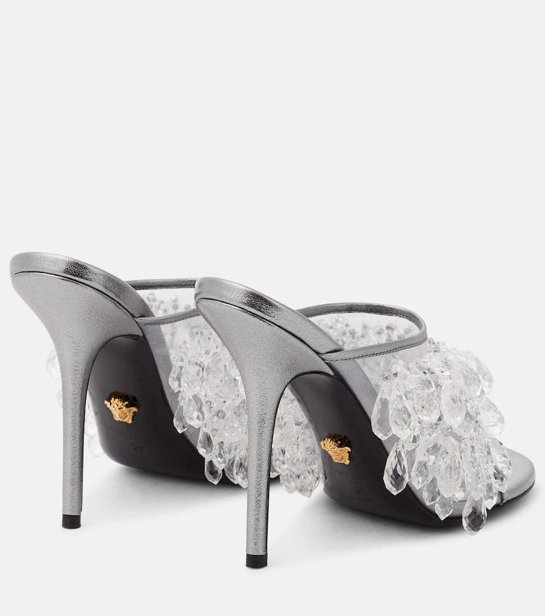 Versace - Embellished PVC mules