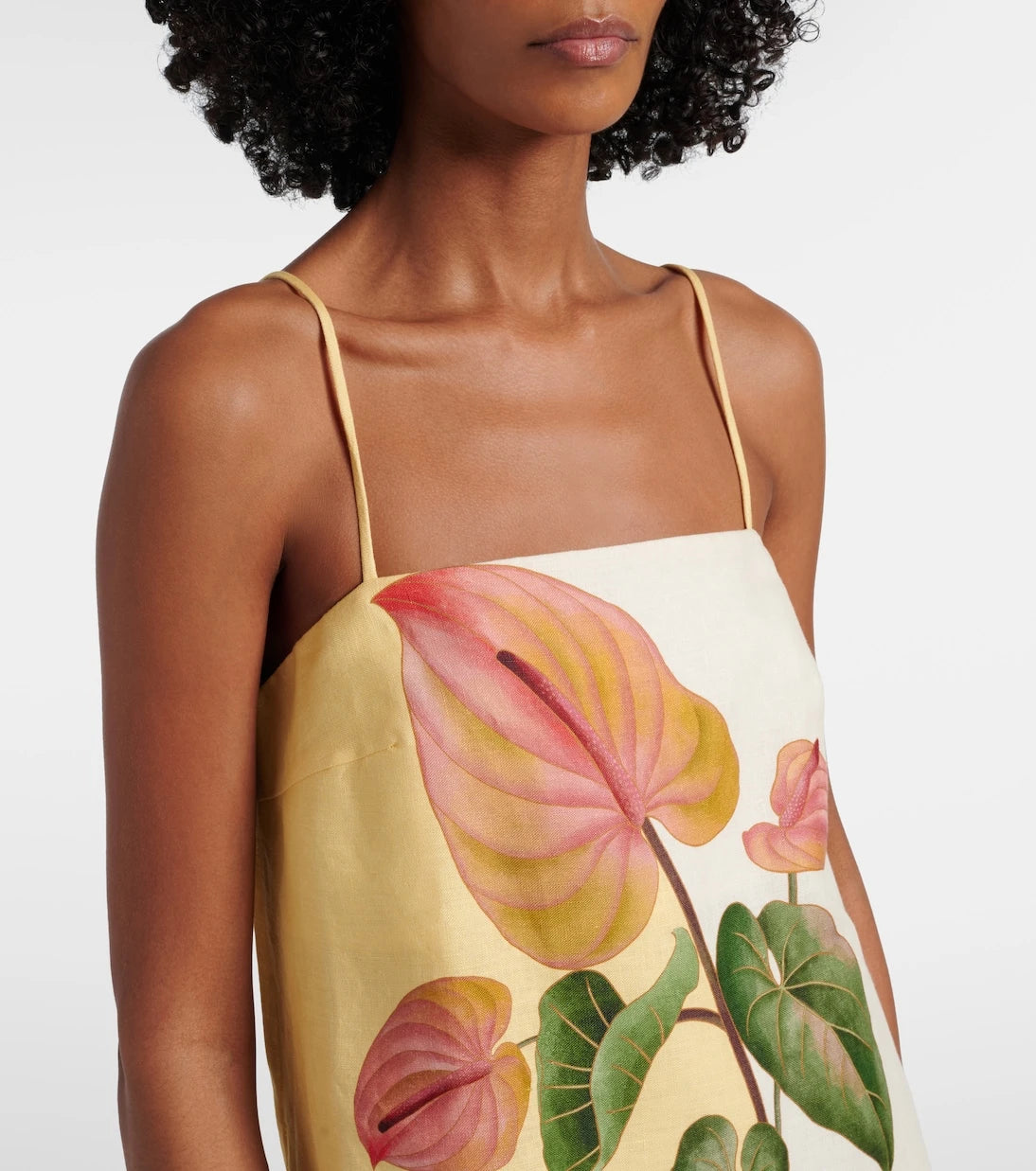 Farm Rio - Anturium Golden linen minidress