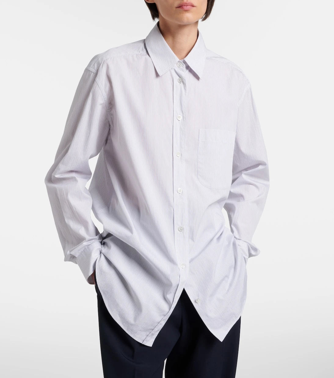 The Row - Gavina pinstriped cotton poplin shirt