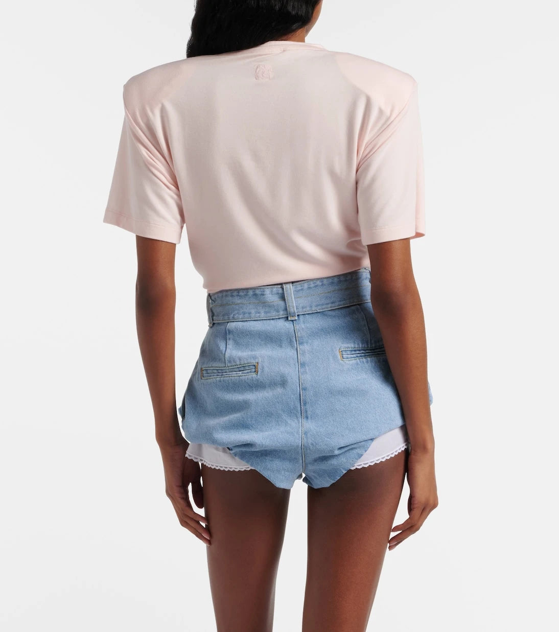 Magda Butrym - Belted high-rise denim shorts