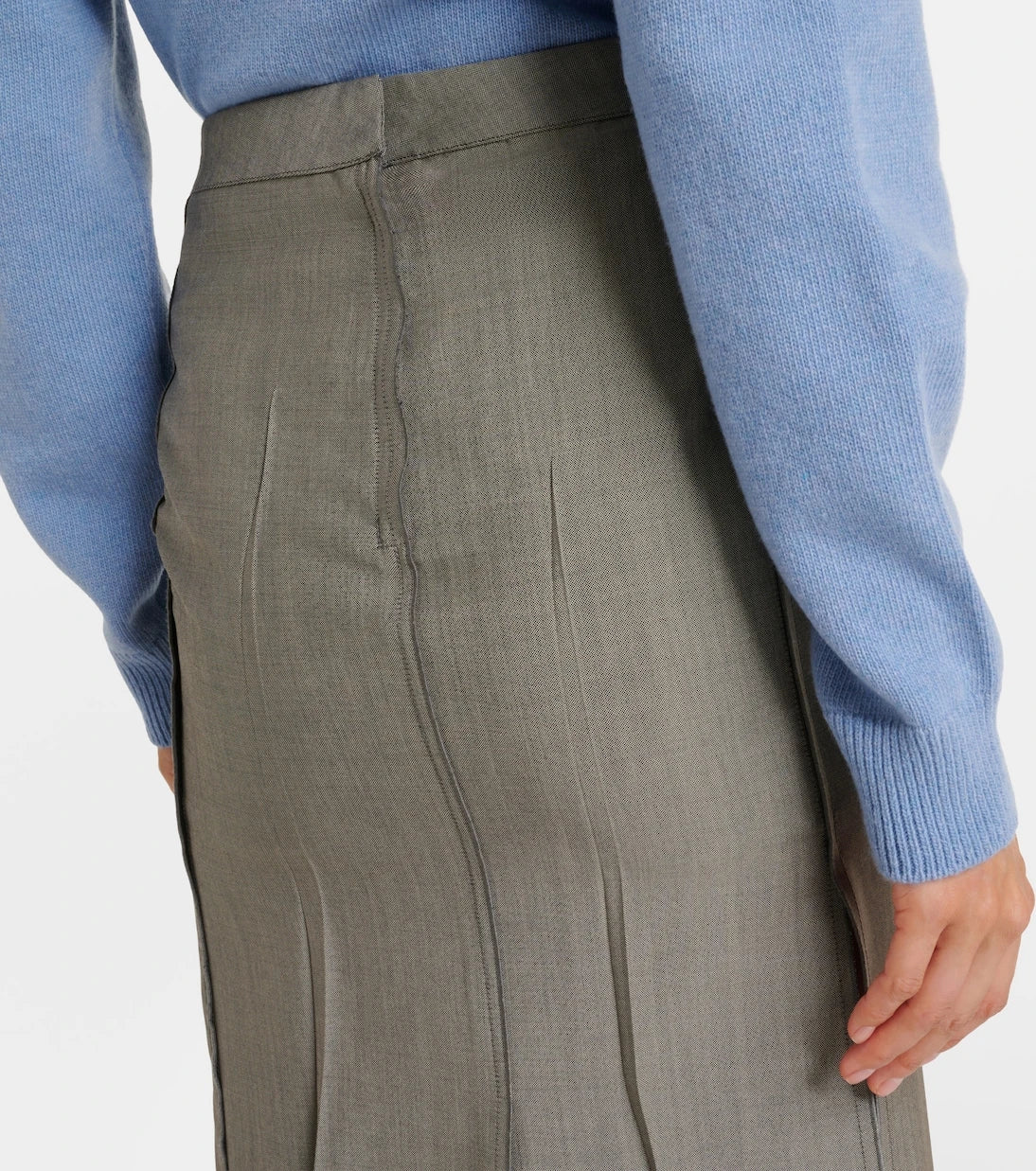 Victoria Beckham - Draped wool and mohair midi skirt
