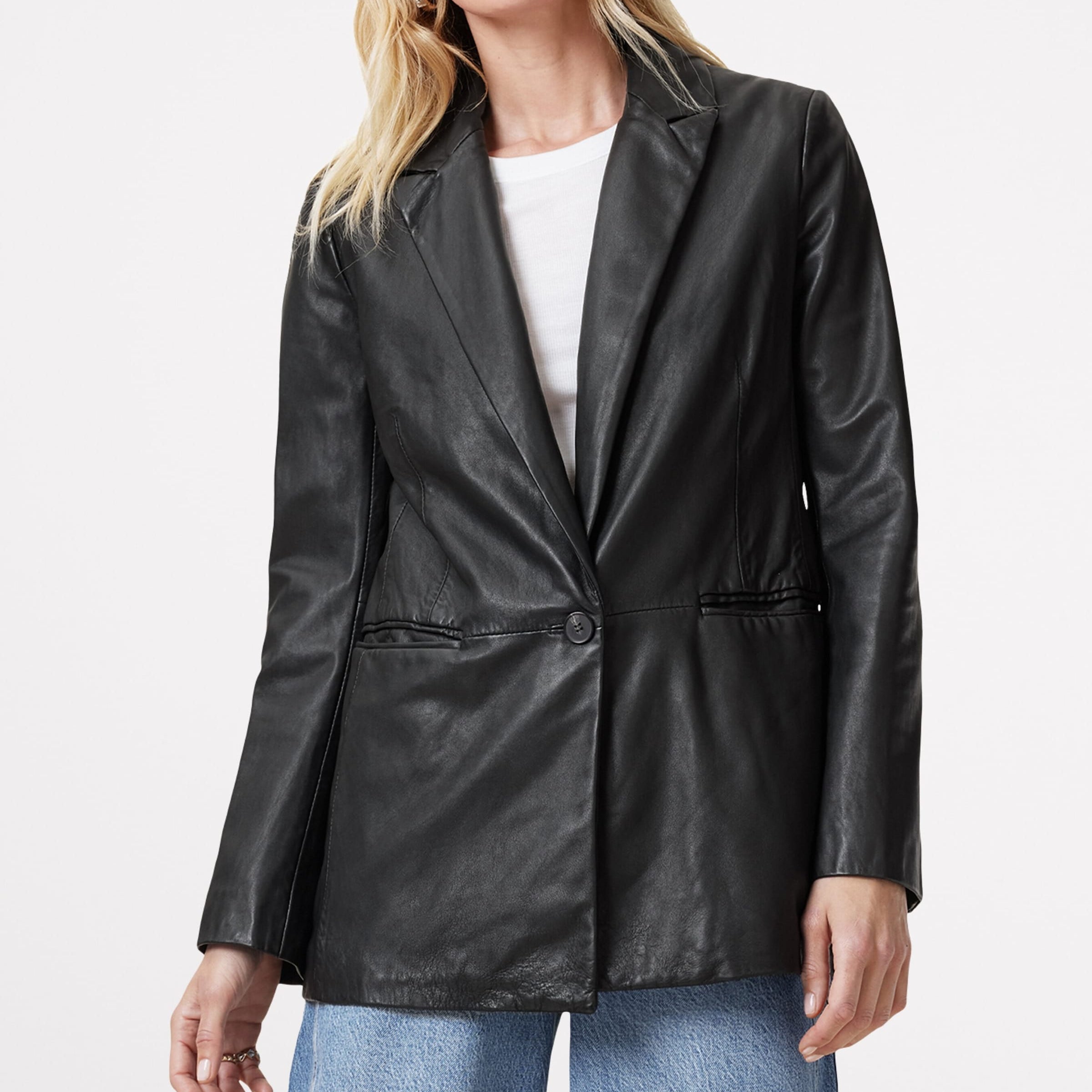 Black Leather Deri Blazer