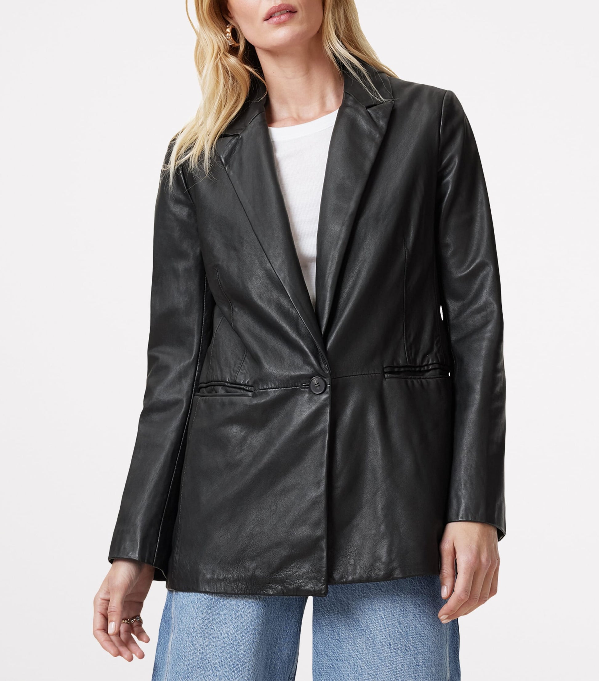 Black Leather Deri Blazer