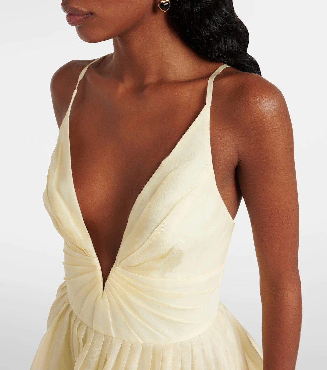 Zimmermann - Illuminate pleated silk and linen minidress