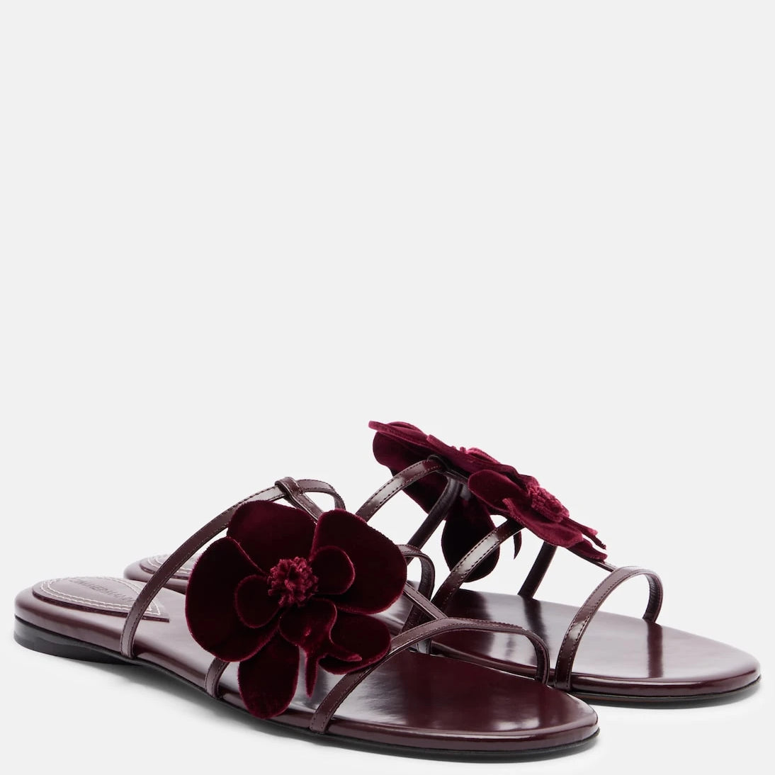Zimmermann - Orchid floral-appliqué leather sandals