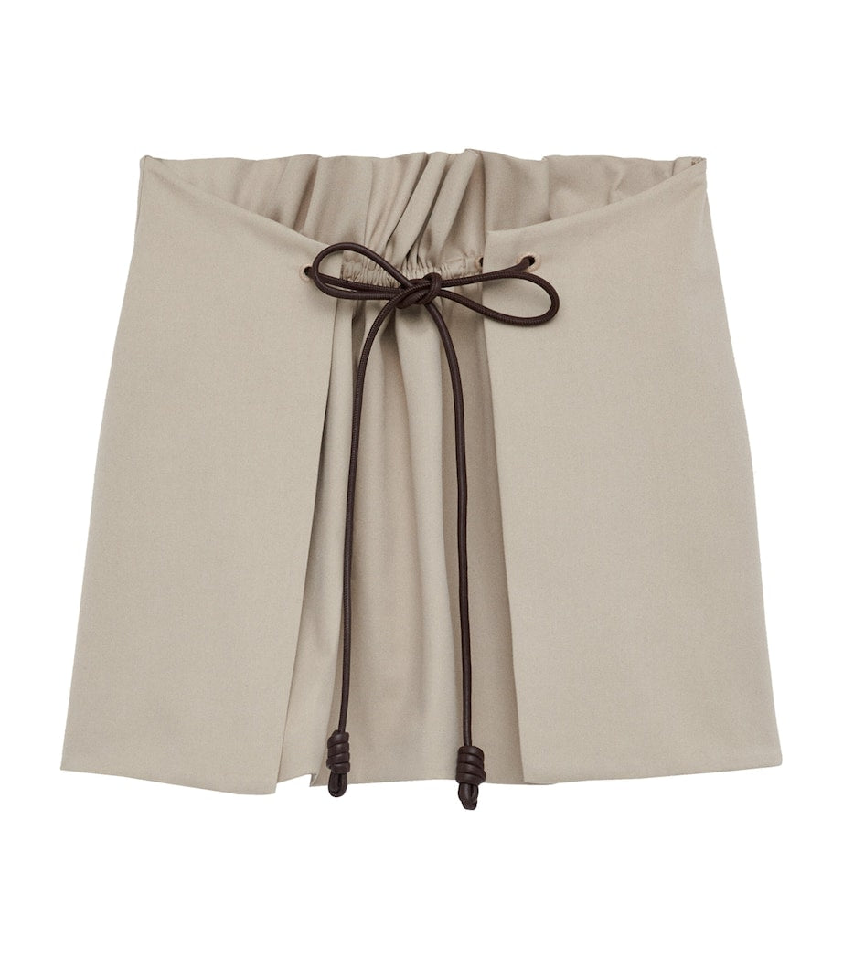 LOEWE Beige Tie-Detail Mini Skirt