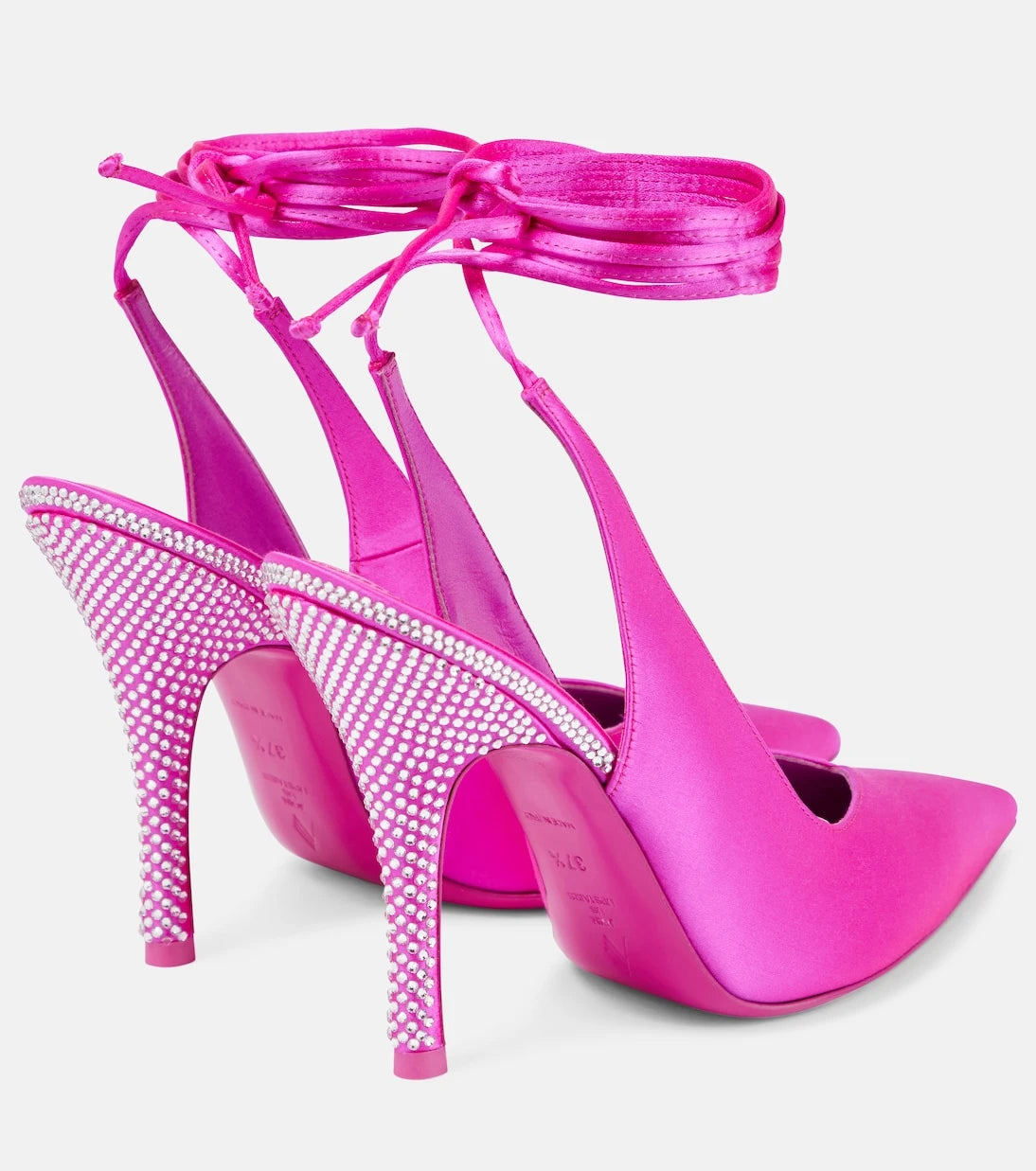 The Attico - Venus embellished satin pumps