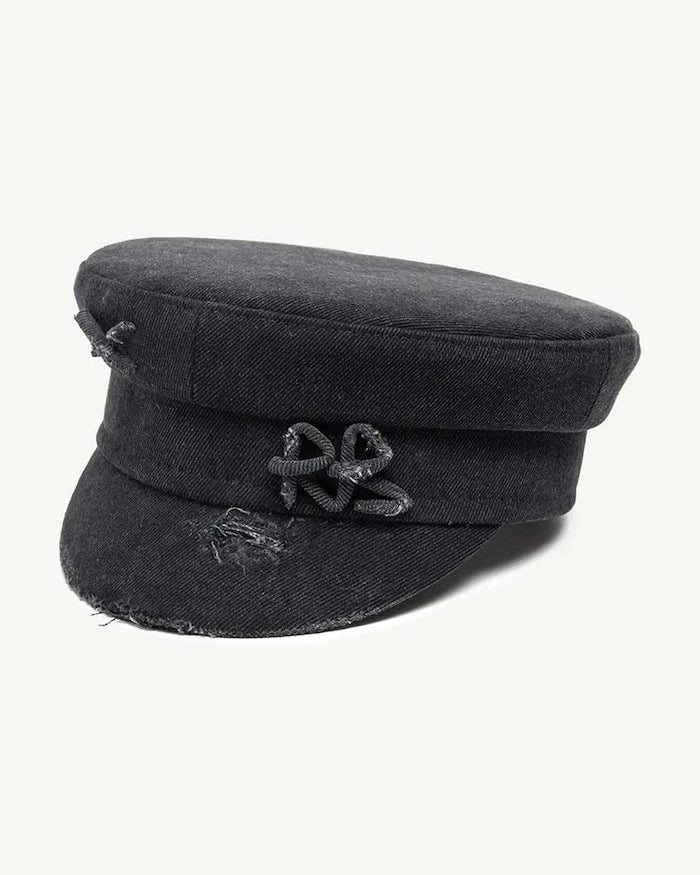 RUSLAN BAGINSKIY шапка дамска от деним Ruslan Baginskiy Distressed Denim Baker Boy Cap