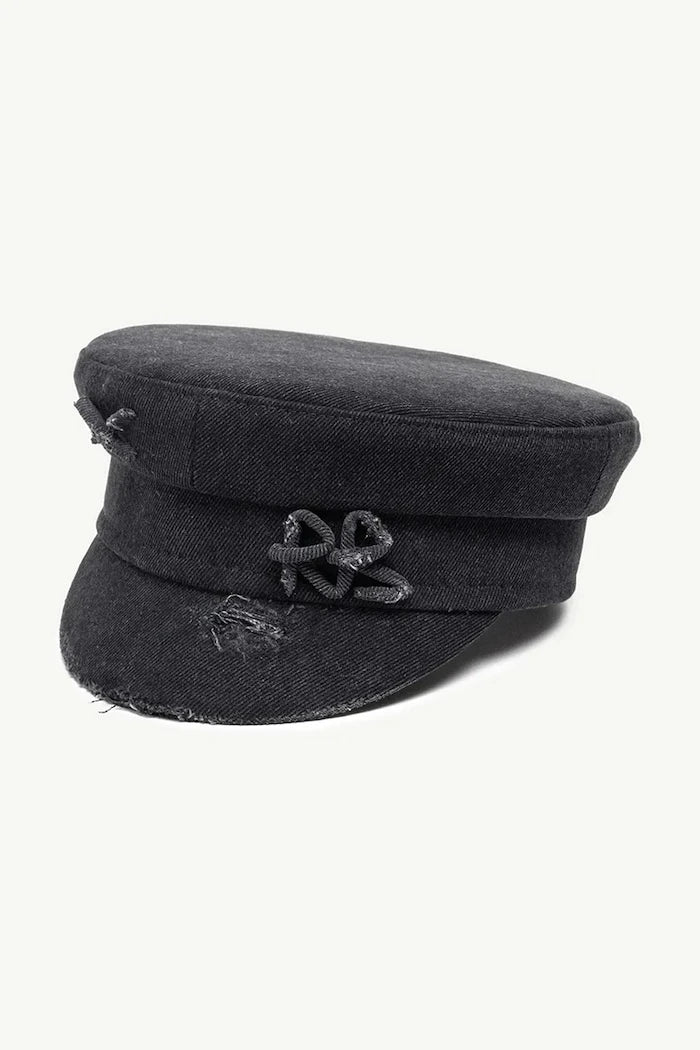 RUSLAN BAGINSKIY шапка дамска от деним Ruslan Baginskiy Distressed Denim Baker Boy Cap