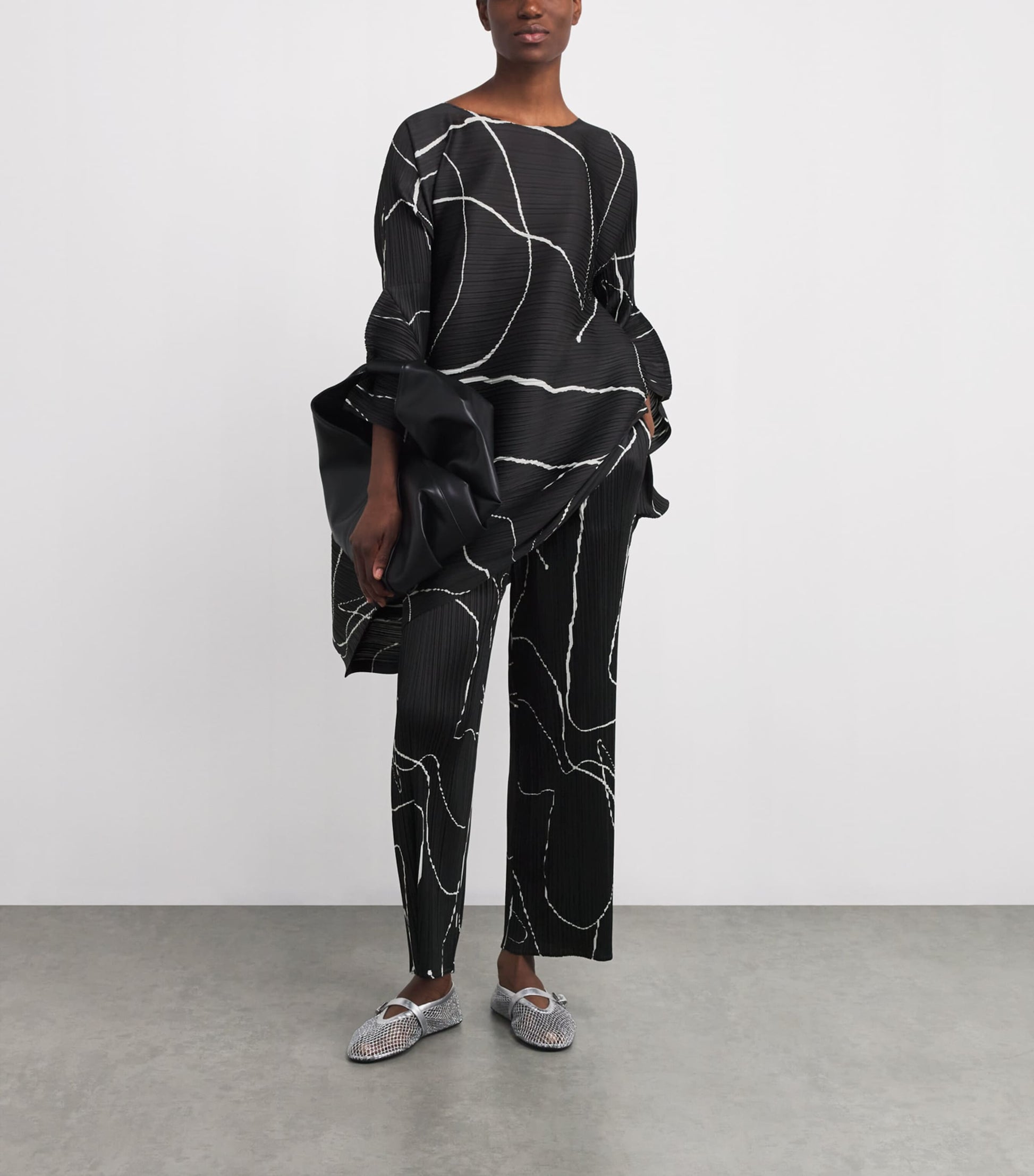 Printed Pause Trousers BLACK