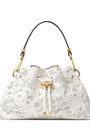 Jimmy Choo Small Perforated Leather Cinch Shoulder Bag