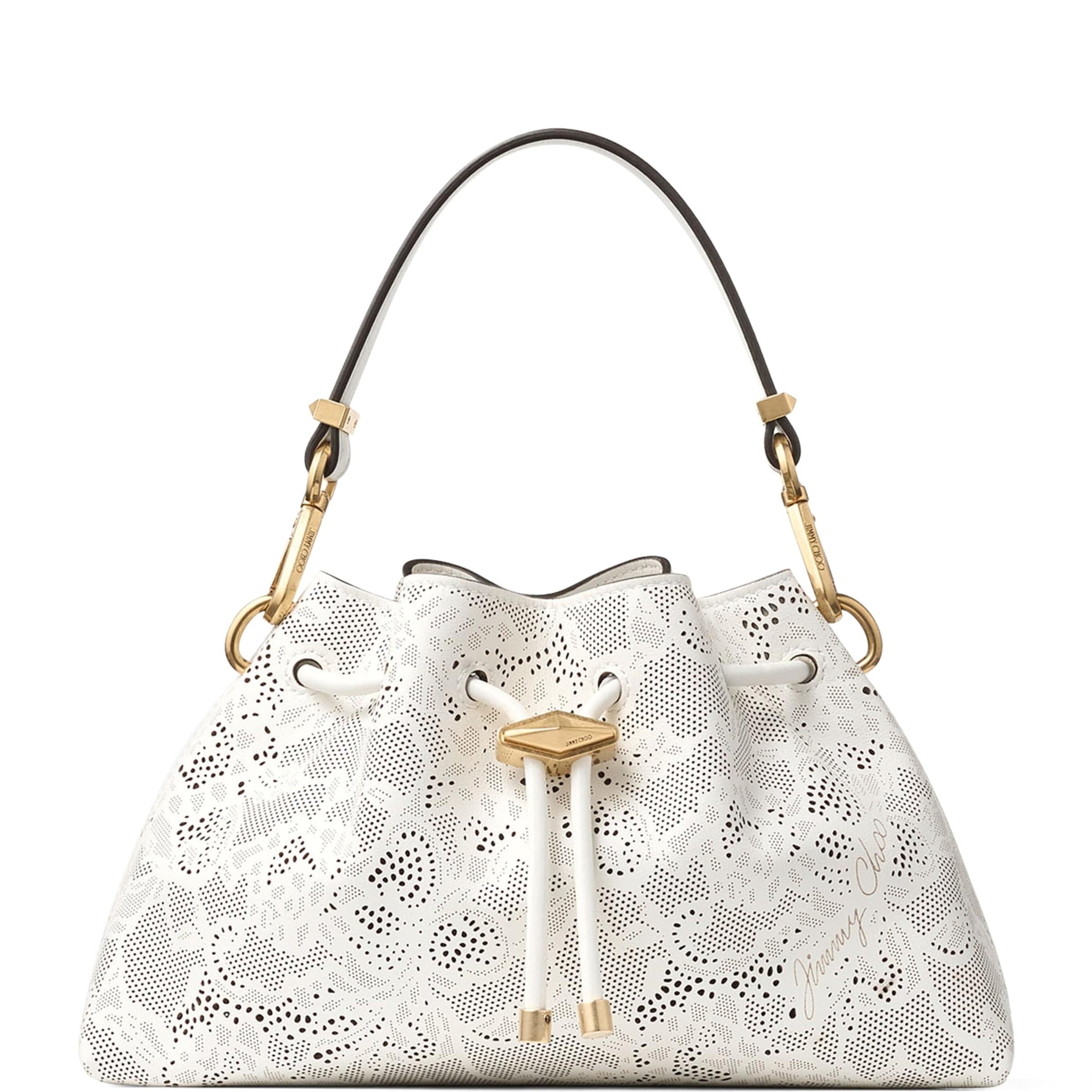 Jimmy Choo Small Perforated Leather Cinch Shoulder Bag