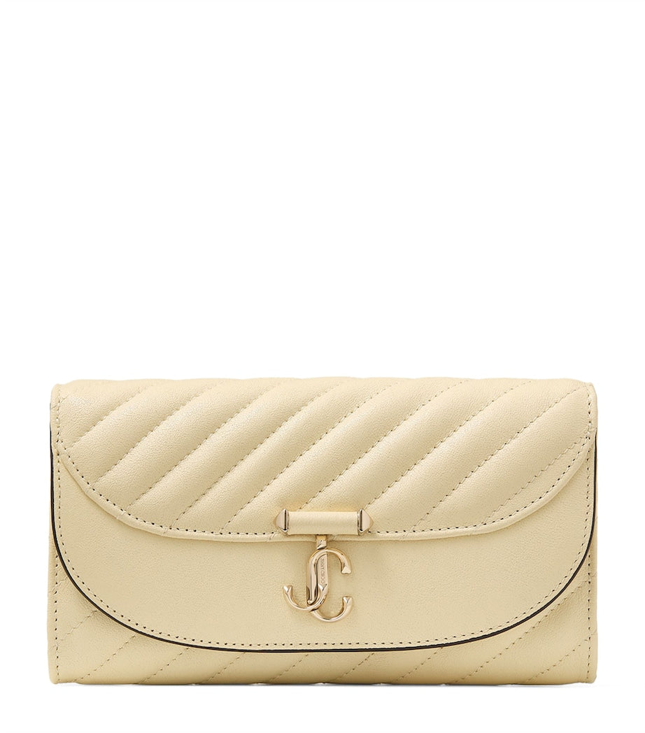Jimmy Choo Beige Leather Curve Chain Wallet