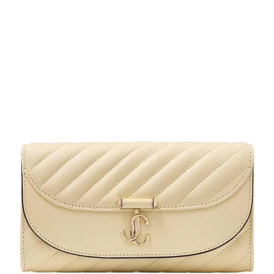 Jimmy Choo Beige Leather Curve Chain Wallet