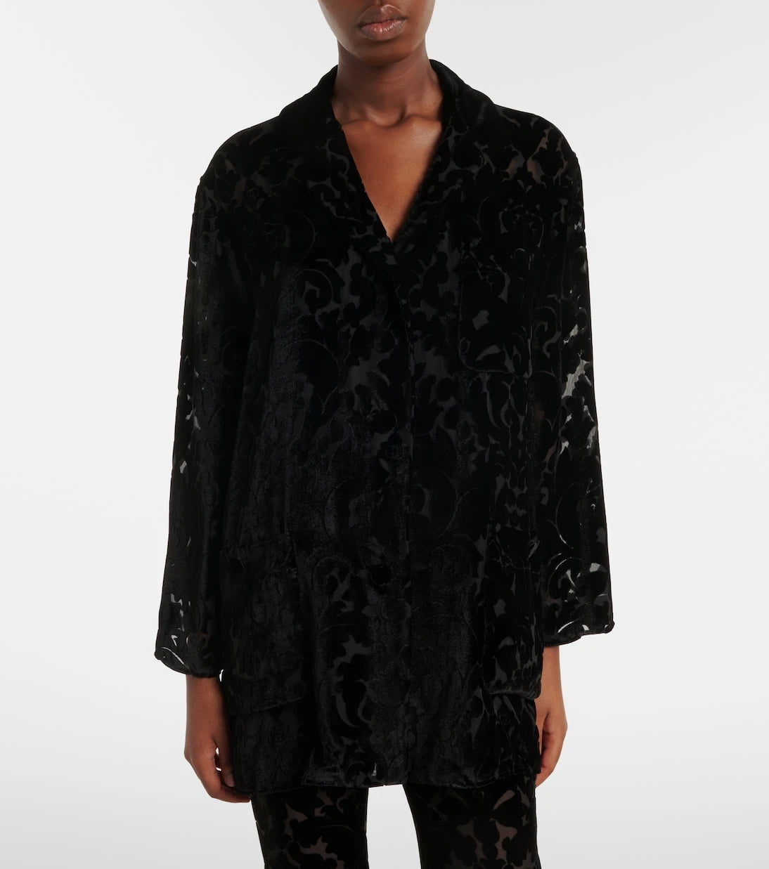 Gucci - Floral devoré velour shirt
