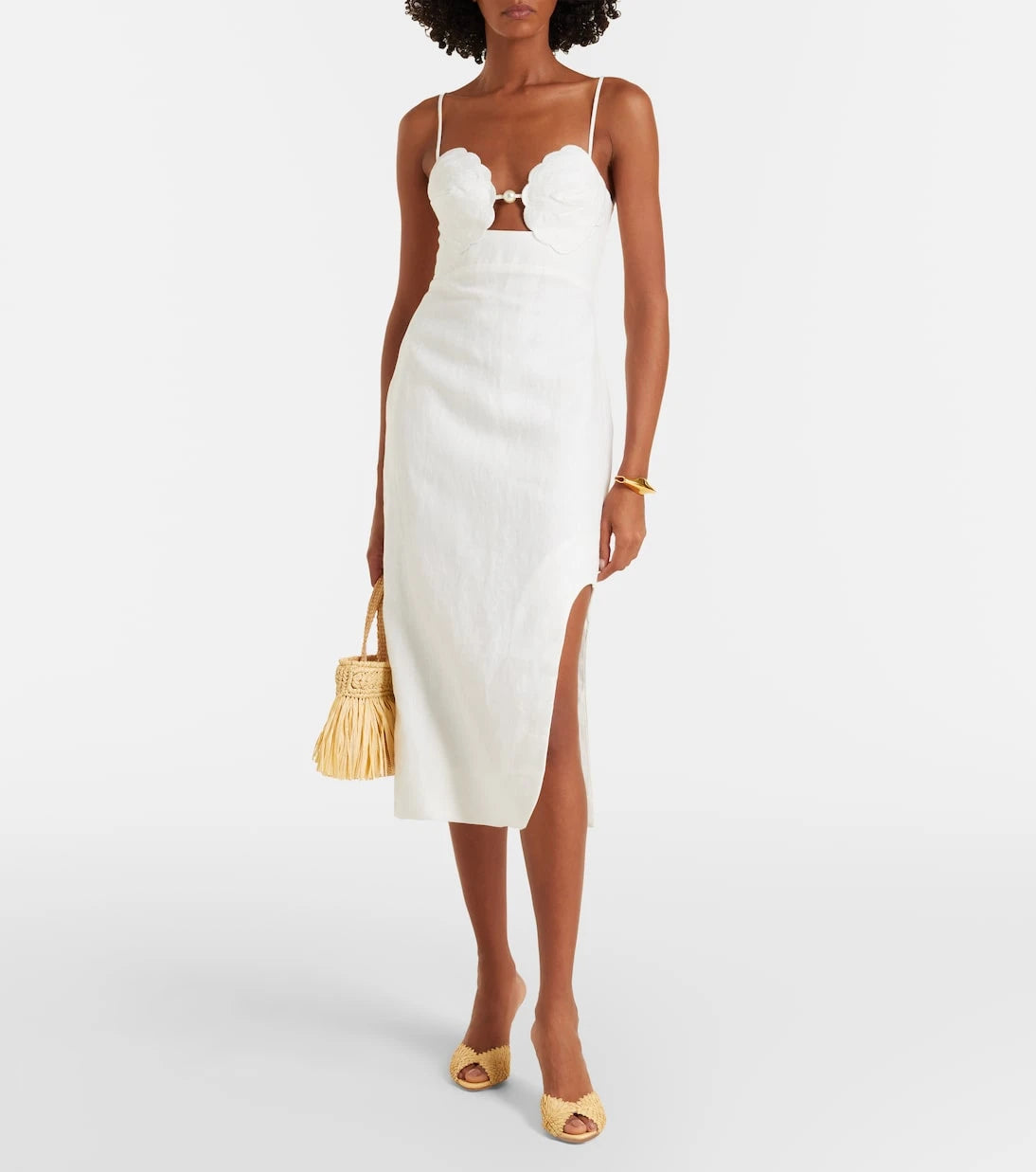 Farm Rio - Embellished linen midi dress
