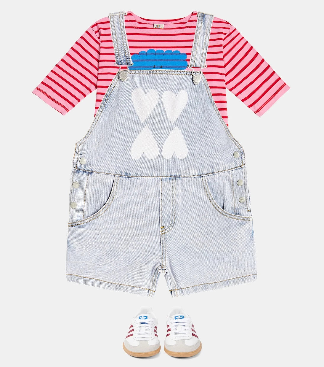 Jellymallow - Heart denim overalls