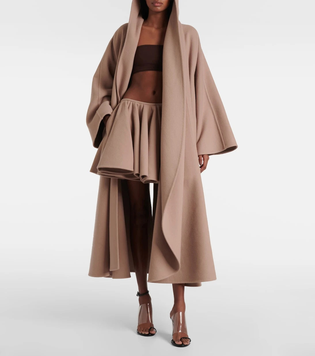 Alaïa - Wool and cashmere wrap coat