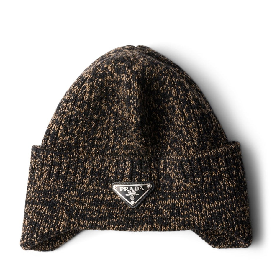 Wool-Blend Mélange Logo Beanie