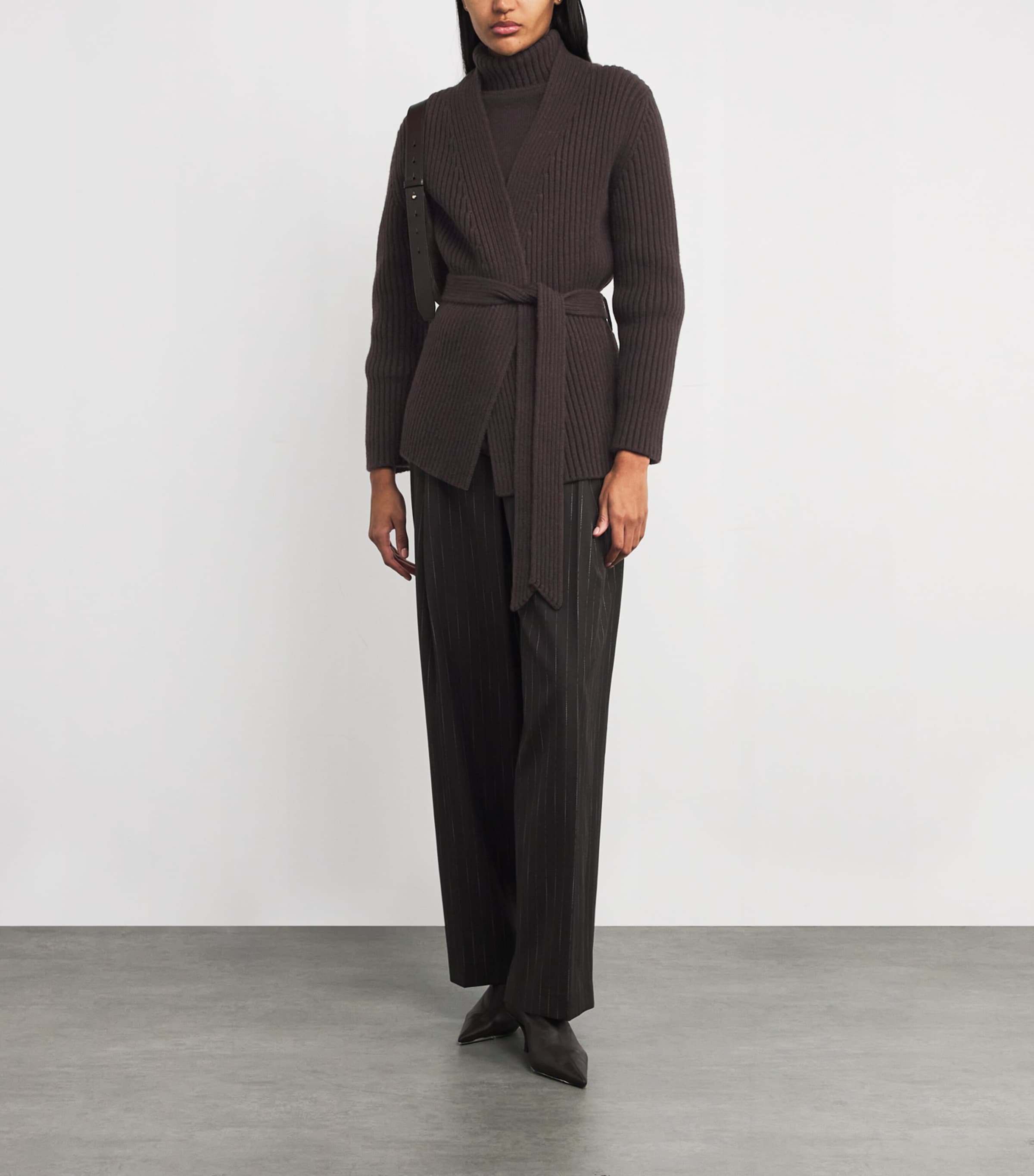 Brown Cashmere Longline Cardigan