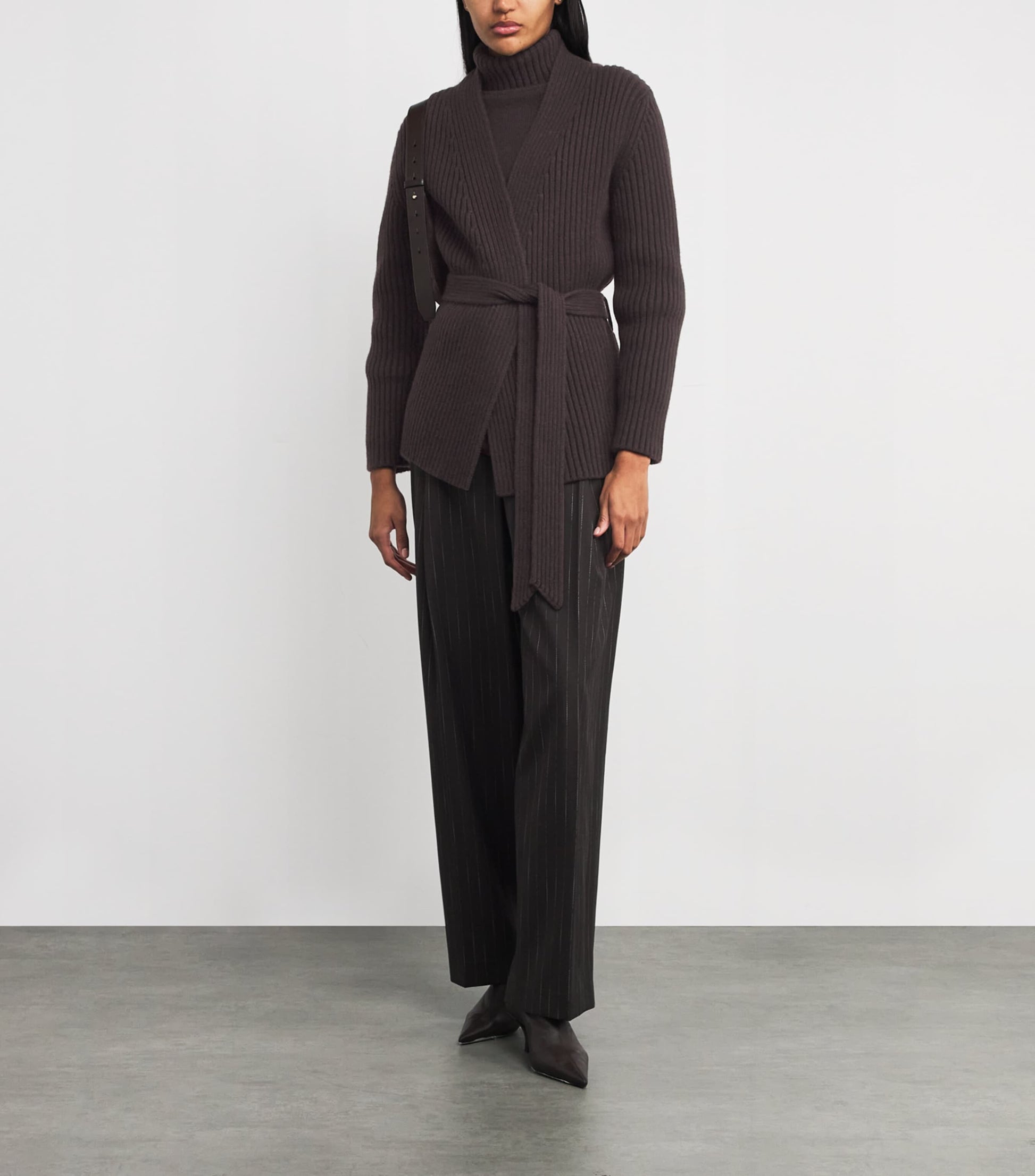 Brown Cashmere Longline Cardigan