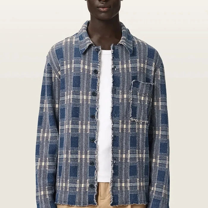 AllSaints жилетка мъжка с лен SOLMAR