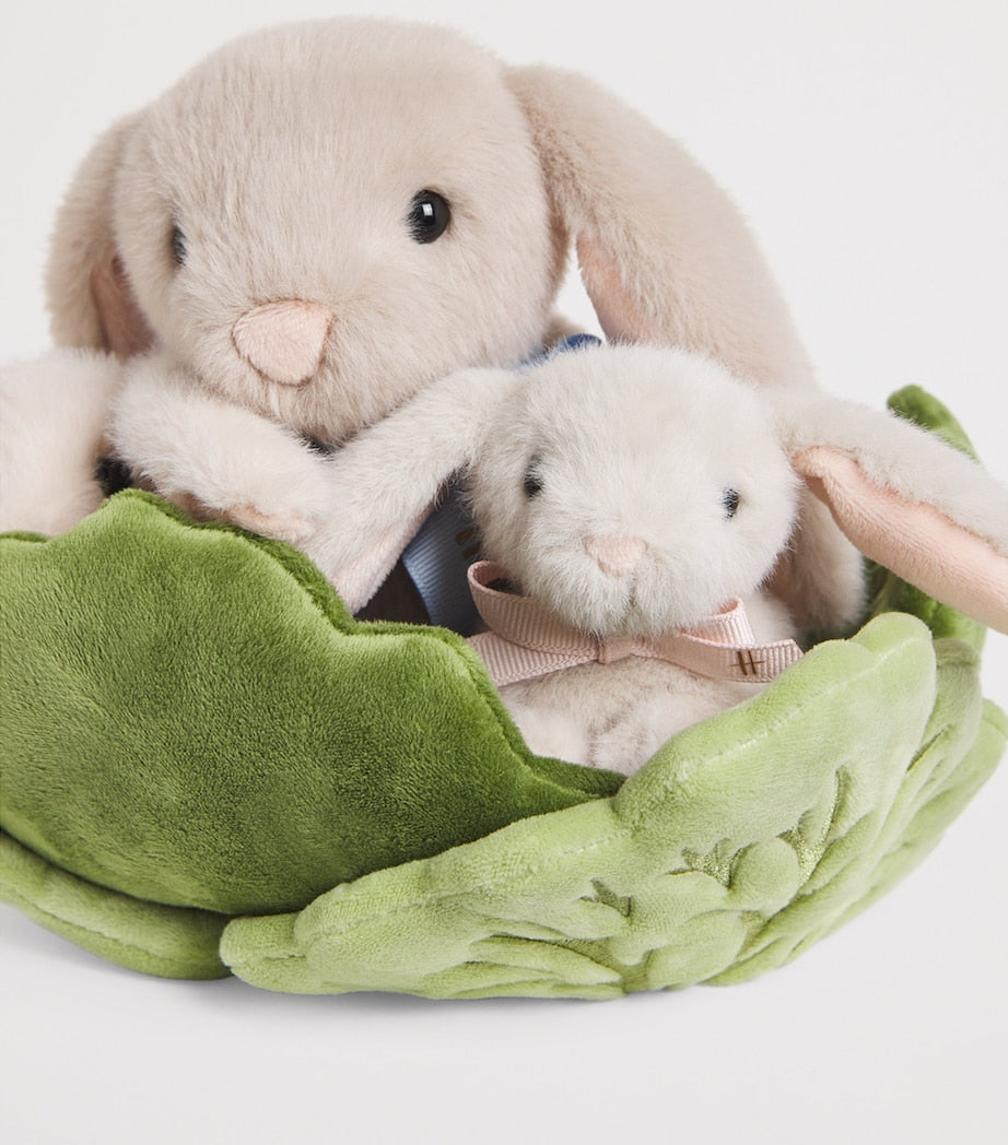 Harrods Plush Bunny Family in Cabbage (23cm)